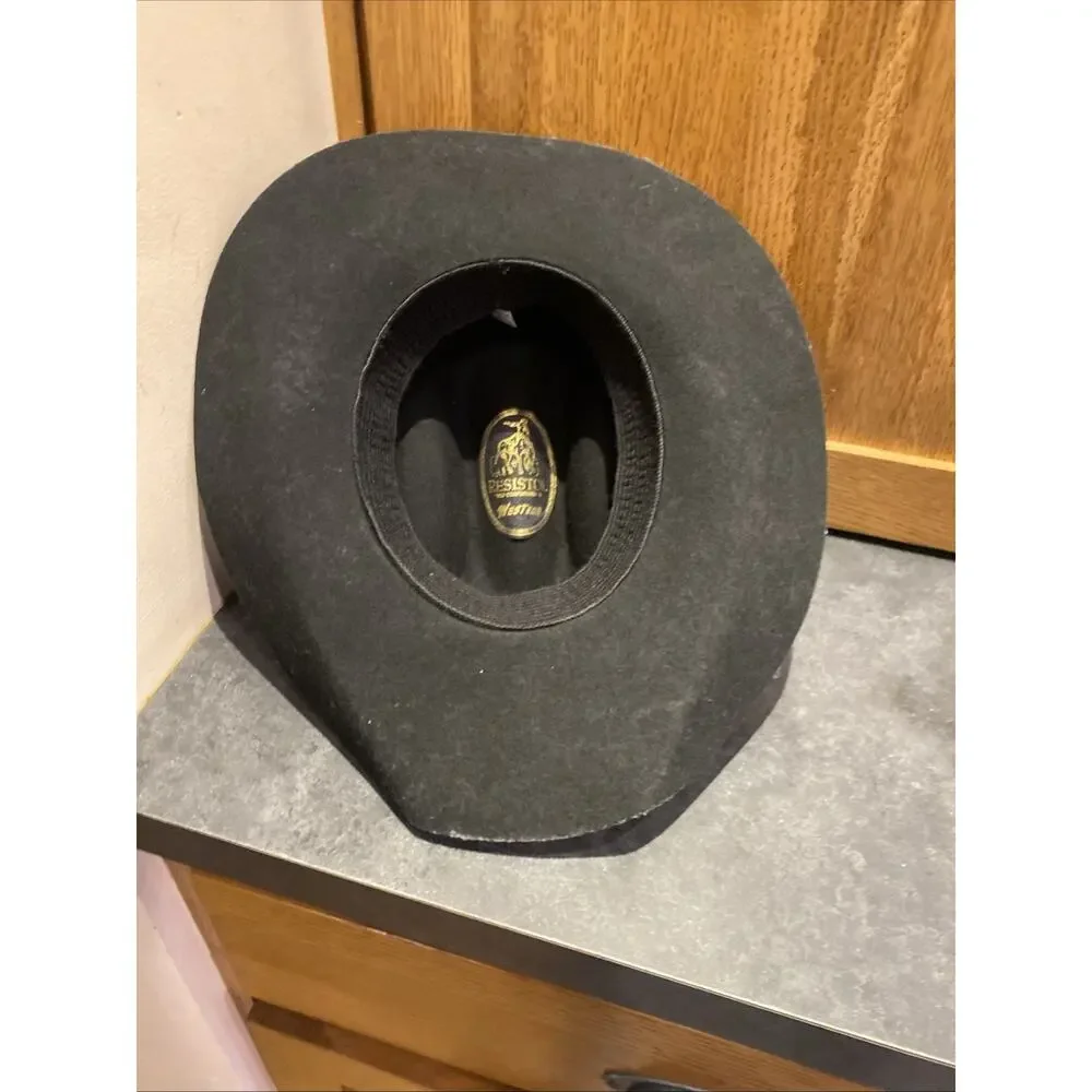 Resistol Youth Black Wool Cowboy Hat One Size Western Rodeo Self Conforming